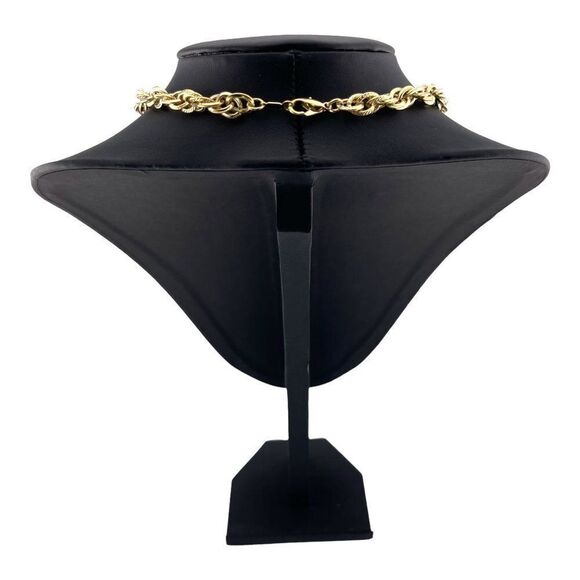 Gold Plated Rope Chain Necklace 12mm - Picture 3 of 6